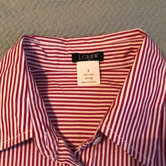 J. Crew | Red & White Striped Button Down - Picture 2 of 3